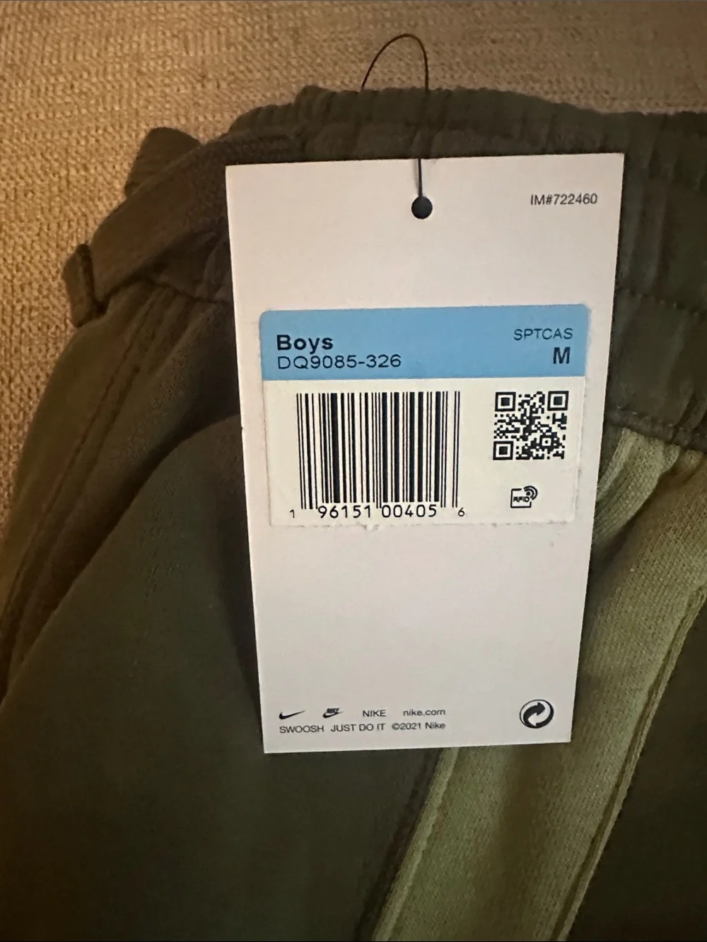 Nike Two-Tone Olive Green Hoodie with Orange Stitching and matching joggers